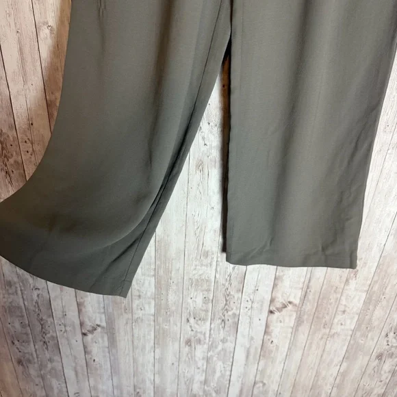 Eileen Fisher Taupe High-Rise Elastic Waist Straight Leg Pants - Picture 2 of 5